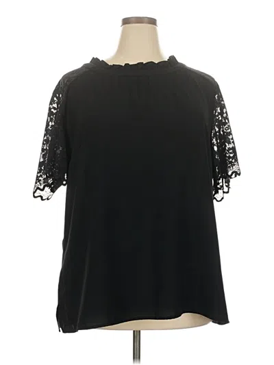 Pre-owned Bloomchic Short Sleeve Blouse In Black