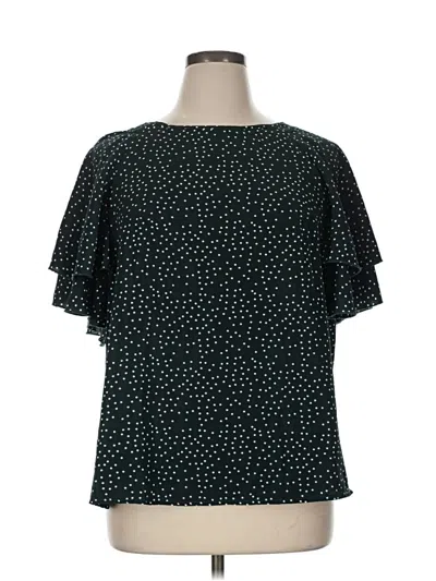 Pre-owned Bloomchic Short Sleeve Blouse In Black