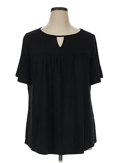 Pre-owned Bloomchic Short Sleeve Blouse In Black
