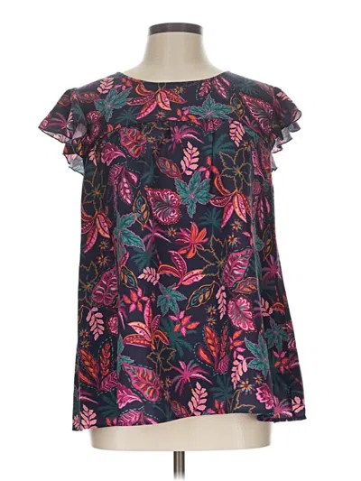 Pre-owned Bloomchic Short Sleeve Blouse In Black