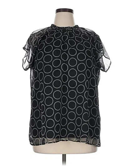 Pre-owned Bloomchic Short Sleeve Blouse In Black