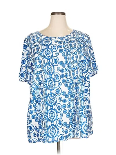 Pre-owned Bloomchic Short Sleeve Blouse In Blue
