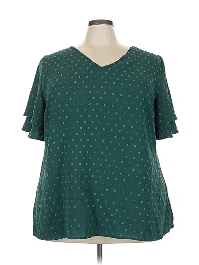 Pre-owned Bloomchic Short Sleeve Blouse In Blue