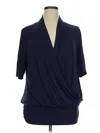 Bloomchic Short Sleeve Blouse In Blue