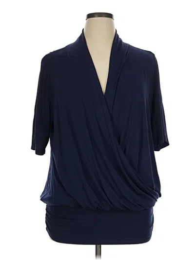 Bloomchic Short Sleeve Blouse In Blue