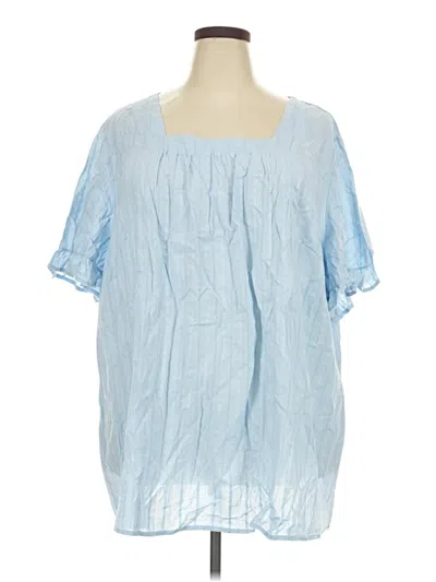 Pre-owned Bloomchic Short Sleeve Blouse In Blue