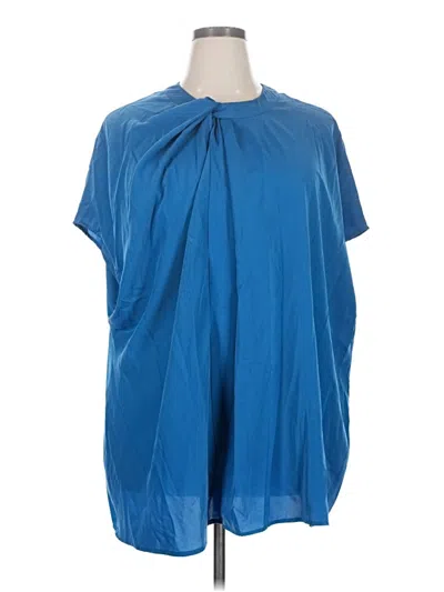 Pre-owned Bloomchic Short Sleeve Blouse In Blue