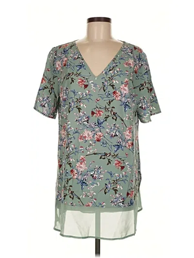 Pre-owned Bloomchic Short Sleeve Blouse In Green