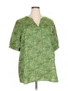 Bloomchic Short Sleeve Blouse In Green