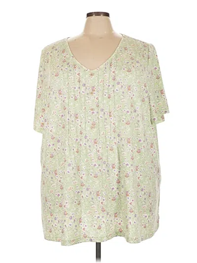 Pre-owned Bloomchic Short Sleeve Blouse In Green