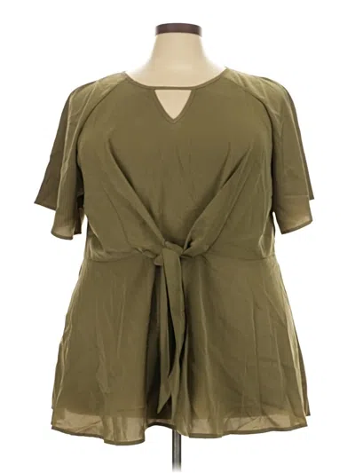 Pre-owned Bloomchic Short Sleeve Blouse In Green