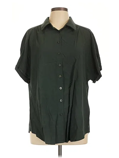 Pre-owned Bloomchic Short Sleeve Blouse In Green