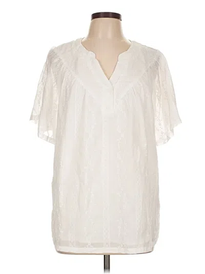 Pre-owned Bloomchic Short Sleeve Blouse In Ivory