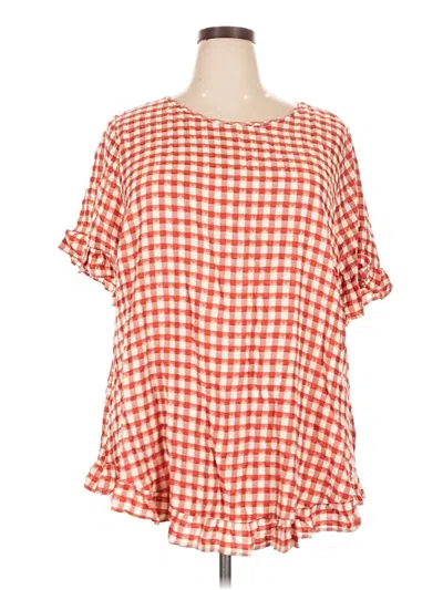 Pre-owned Bloomchic Short Sleeve Blouse In Orange