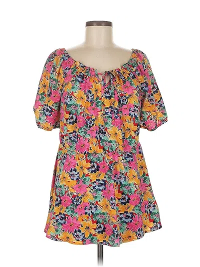 Pre-owned Bloomchic Short Sleeve Blouse In Pink