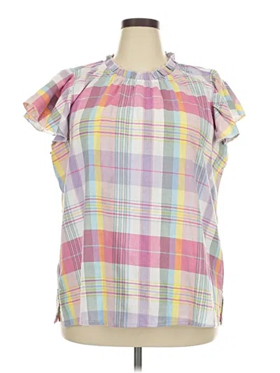 Pre-owned Bloomchic Short Sleeve Blouse In Pink