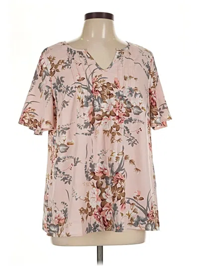 Pre-owned Bloomchic Short Sleeve Blouse In Pink