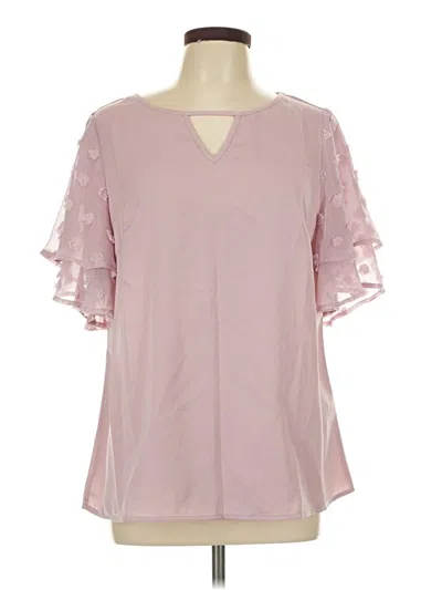Pre-owned Bloomchic Short Sleeve Blouse In Pink