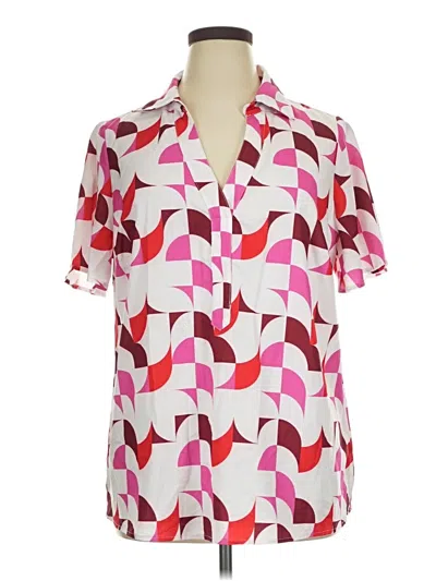 Pre-owned Bloomchic Short Sleeve Blouse In Pink