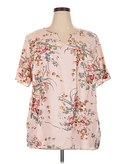 Pre-owned Bloomchic Short Sleeve Blouse In Pink