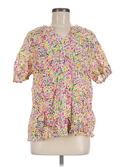 Pre-owned Bloomchic Short Sleeve Blouse In Pink