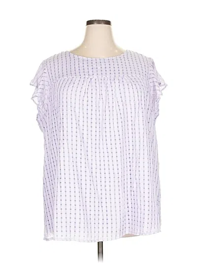 Pre-owned Bloomchic Short Sleeve Blouse In Purple
