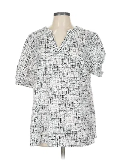Pre-owned Bloomchic Short Sleeve Blouse In Silver