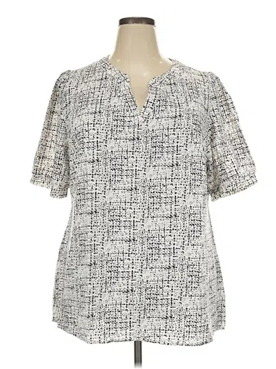 Pre-owned Bloomchic Short Sleeve Blouse In Silver