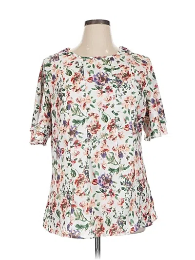 Pre-owned Bloomchic Short Sleeve Blouse In White