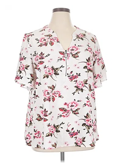 Pre-owned Bloomchic Short Sleeve Blouse In White