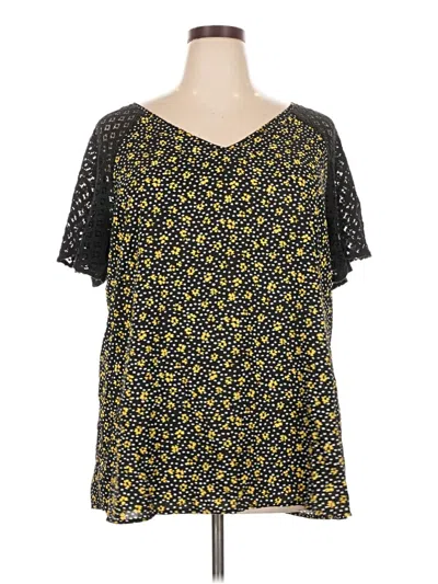 Pre-owned Bloomchic Short Sleeve Blouse In Yellow