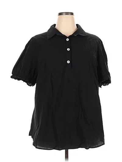 Pre-owned Bloomchic Short Sleeve Polo Shirt In Black