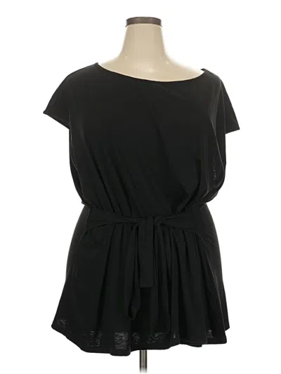 Pre-owned Bloomchic Short Sleeve Top Black One Shoulder Neckline Tops