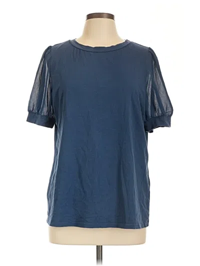 Pre-owned Bloomchic Short Sleeve Top Blue Crew Neck Tops