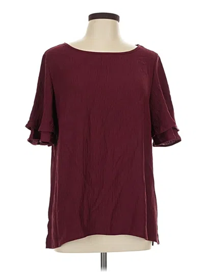 Bloomchic Short Sleeve Top Burgundy Boatneck Tops