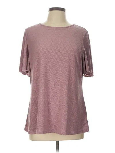 Pre-owned Bloomchic Short Sleeve Top Pink Boatneck Tops