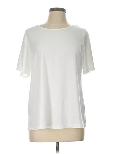 Pre-owned Bloomchic Short Sleeve Top White Crew Neck Tops