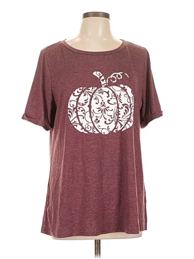 Pre-owned Bloomchic Short Sleeve T-shirt In Burgundy