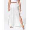 Bloomchic Side Split Wide-leg Pants In White