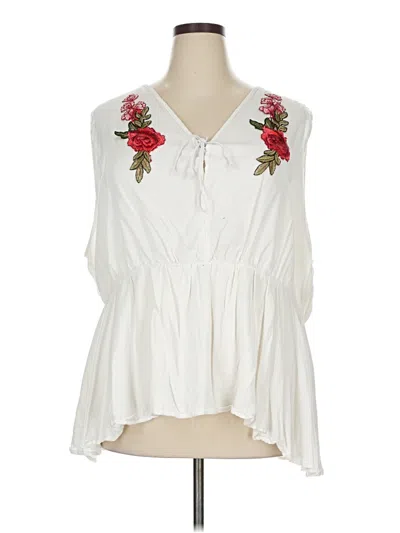 Pre-owned Bloomchic Sleeveless Blouse In White