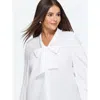 Bloomchic Solid Bow-tie Neckline Blouse In White