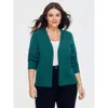 Bloomchic Solid V Neck Open Front Cardigan In Green