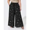 Bloomchic Star Moon Print Flowy Pants In Multi