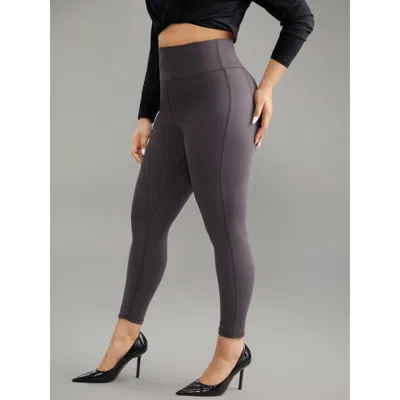 Bloomchic Stitch High Rise Butt Lifting Leggings In Gray