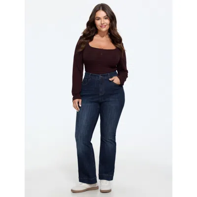 Bloomchic Stretch Classic Wash Bootcut Jeans In Black