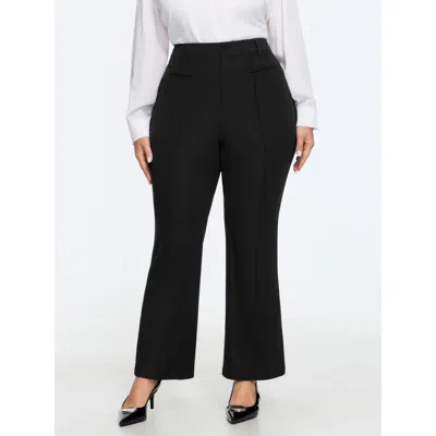 Bloomchic Stretch Front Seam Bootcut Pants In Black