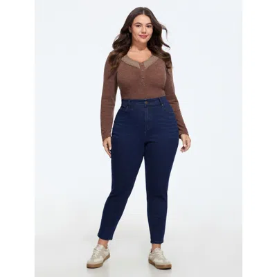 Bloomchic Stretch Slim Fit Ankle Jeans In Blue