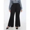 Bloomchic Stretch Split Hem Bootcut Pants In Black
