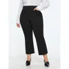 Bloomchic Stretchy Curvy-fit Plain Pants In Black
