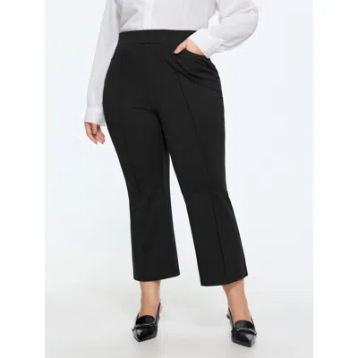 Bloomchic Stretchy Curvy-fit Plain Pants In Black